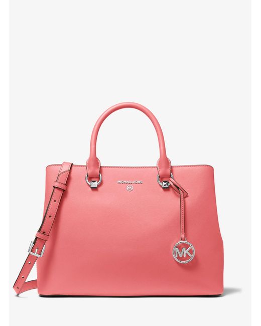 Bolso satchel Edith grande de piel saffiano Michael Kors de color Rosa |  Lyst