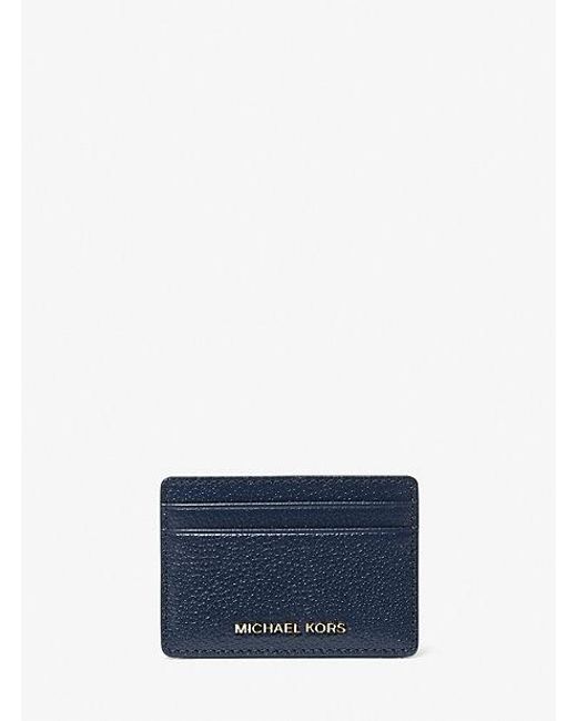 Michael Kors Blue Pebbled Leather Card Case