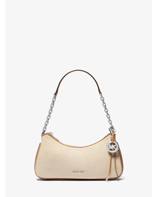 MICHAEL Michael Kors Natural Mk Nolita Medium Cotton Blend Canvas Chain Pochette