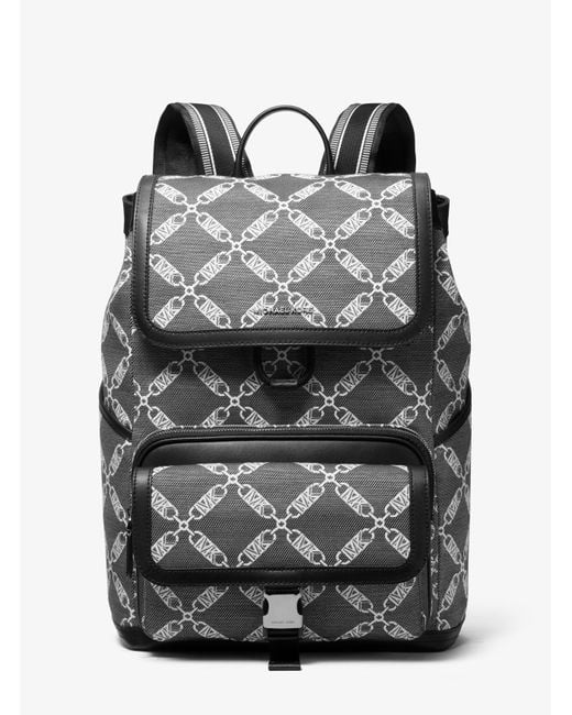 Michael Kors Gray Hudson Empire Logo Jacquard Backpack for men