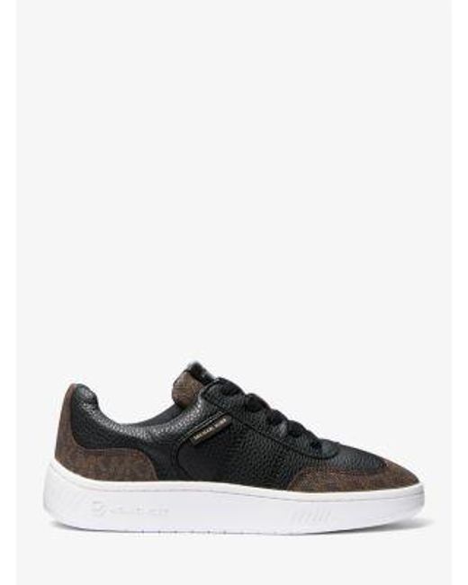 Michael Kors White Kai Mixed-Media Sneaker