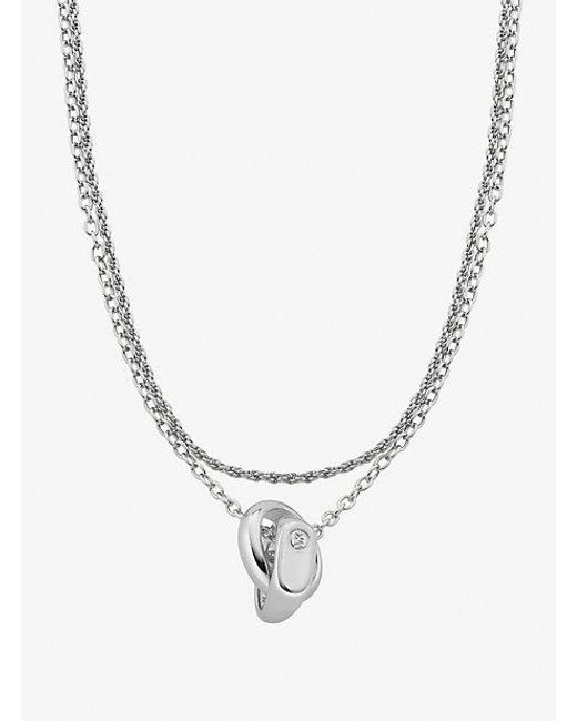 Michael Kors Metallic Double Layered Intertwined Necklace
