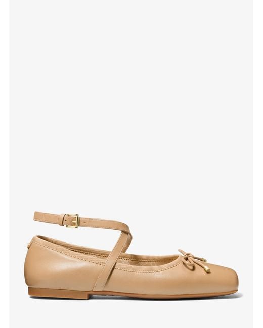 MICHAEL Michael Kors Natural Collette Leather Ballet Flat