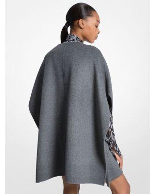Michael Kors Gray Double Face Wool Blend Cape