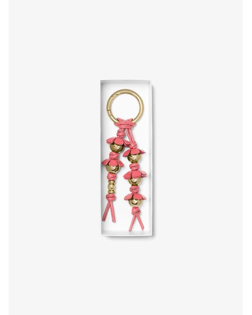 Michael Kors White Embellished Floral Bag Charm
