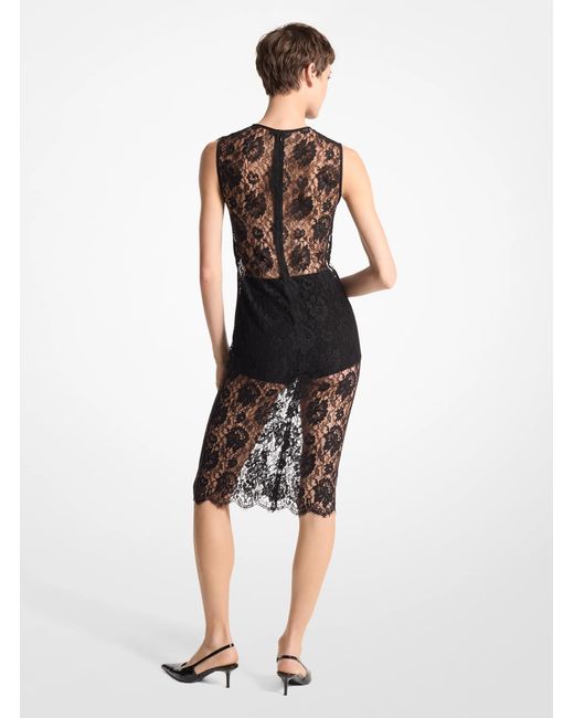 Michael Kors White Mk Floral Lace Sheath Dress