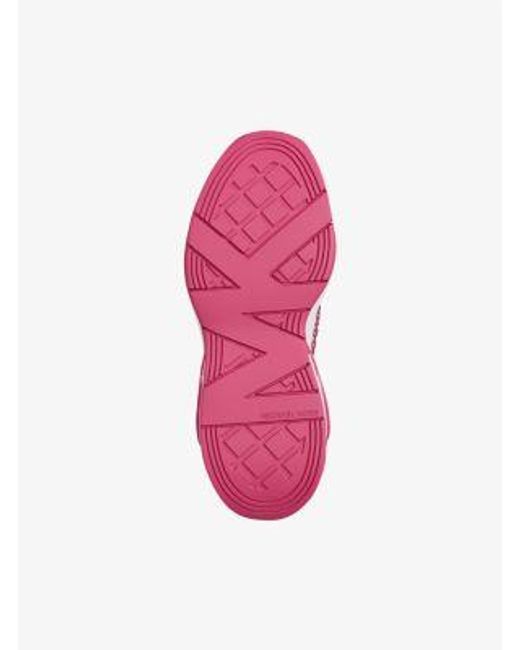 Michael Kors Pink Mk Toni Mixed-Media Trainers