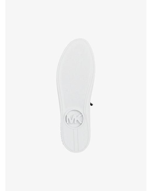 MICHAEL Michael Kors White Mk Scotty Embellished Leather Trainers