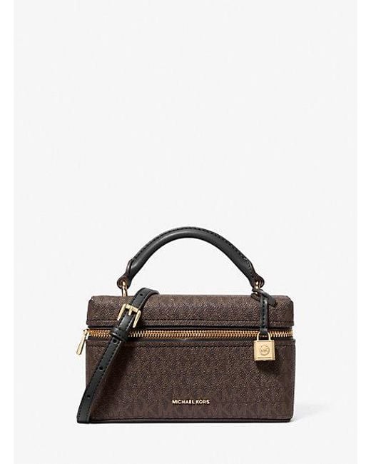 Michael Kors Brown Mk Jana Extra-Small Signature Logo Convertible Crossbody Bag