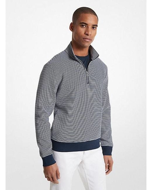 Michael Kors Gray Cotton Blend Half-zip Sweater for men