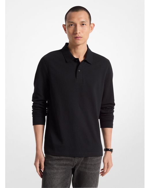 Mk Polo À Point-Bulle Et À Manches Longues Michael Kors pour homme en coloris Black
