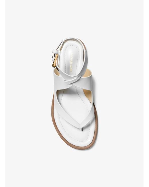 MICHAEL Michael Kors White Mk Irene Leather Wrap Sandal