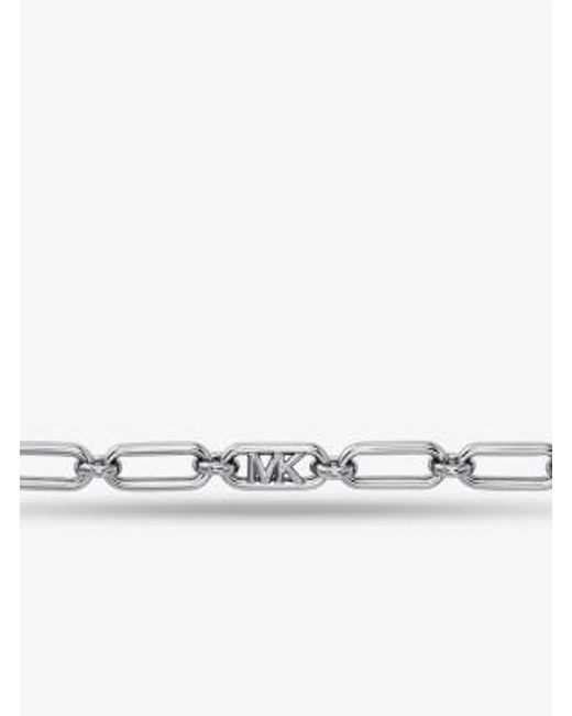 Michael Kors White Precious Metal-plated Brass Chain Link Necklace