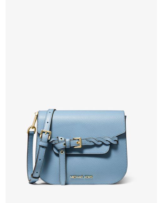 Michael Kors Emilia Small Pebbled Leather Crossbody Bag in Blue Lyst