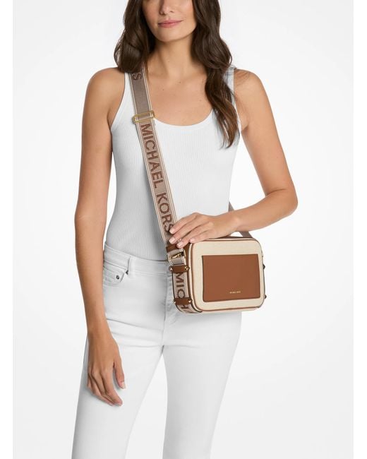 MICHAEL Michael Kors Brown Maeve Large Canvas Crossbody Bag