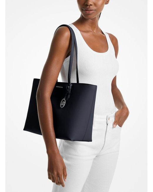 Michael Kors Outlet Blue Mk Sheila Large Tote Bag
