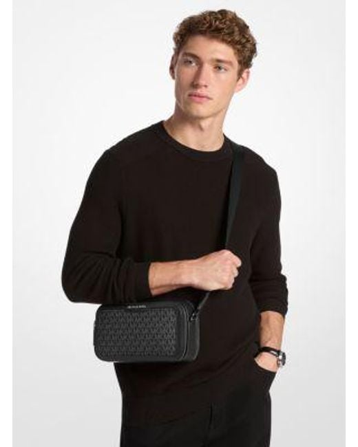 Michael Kors Black Cooper Signature Logo Crossbody Bag for men