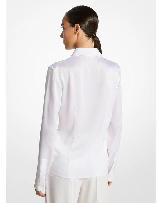 Michael Kors White Hansen Charmeuse Shirt