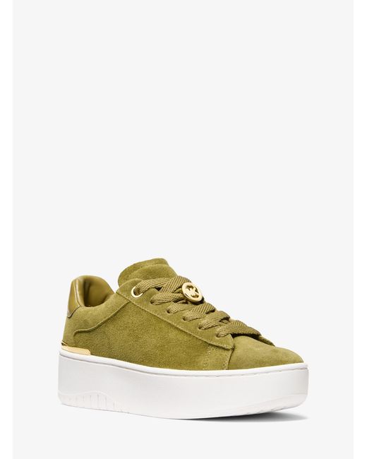 MICHAEL Michael Kors Yellow Mk Dottie Suede Platform Trainers
