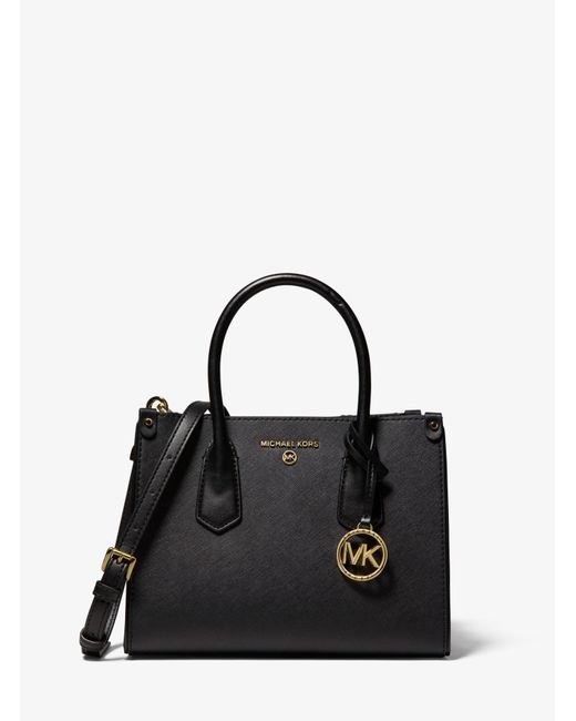 Michael Kors Maple Small Saffiano Leather Satchel in Black | Lyst