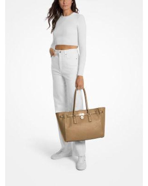 Michael Kors Natural Mk Hamilton Moderne Large Leather Tote Bag