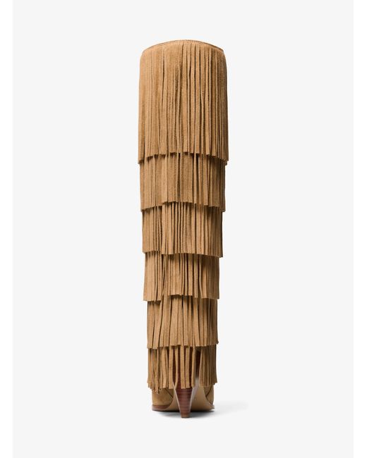 MICHAEL Michael Kors Natural Mk Jayla Fringed Suede Tall Boot