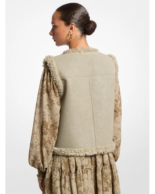 MICHAEL Michael Kors Natural Mk Faux Shearling Vest