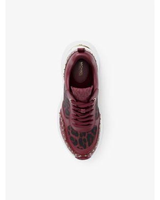 Michael Kors Purple Katrina Mixed-Media Trainer