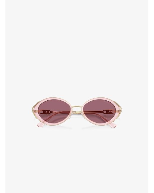 Michael Kors Pink Key West 53Mm Oval Sunglasses