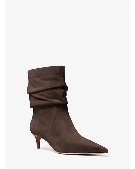 Michael Kors Brown Dawn Suede Ankle Boot