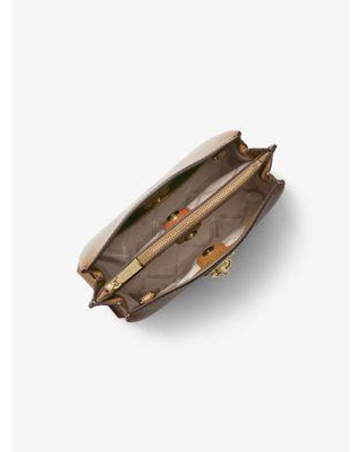 Michael Kors Brown Mk Ruby Medium Saffiano Leather Messenger Bag
