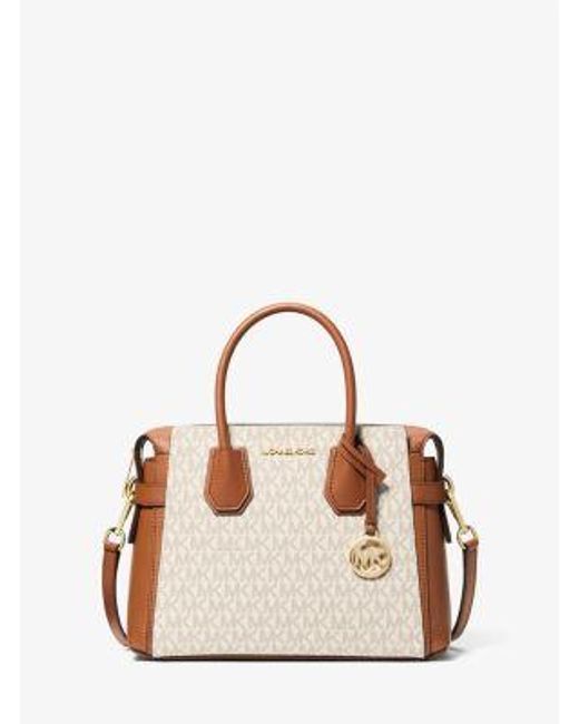 Mk Borsa A Mano Mercer Piccola Con Logo di Michael Kors Outlet in Natural
