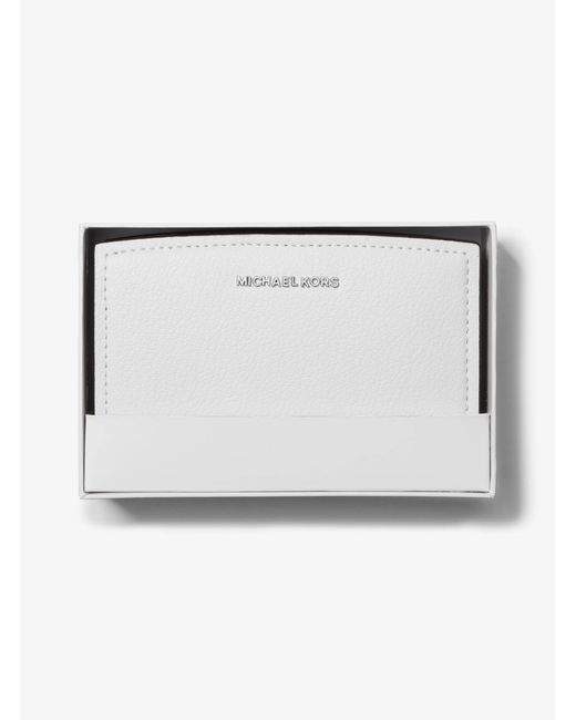 MICHAEL Michael Kors White Mk Bryant Medium Pebbled Leather Wallet