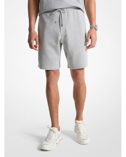 Michael Kors Gray Embossed Logo Cotton Blend Shorts for men