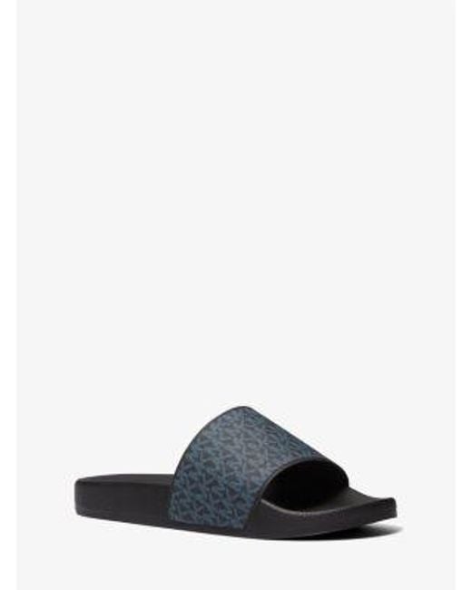 Michael Kors Black Dawson Signature Logo Slide Sandal for men