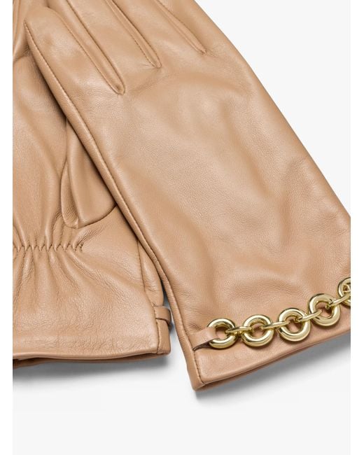 MICHAEL Michael Kors White Mk Embellished Leather Gloves