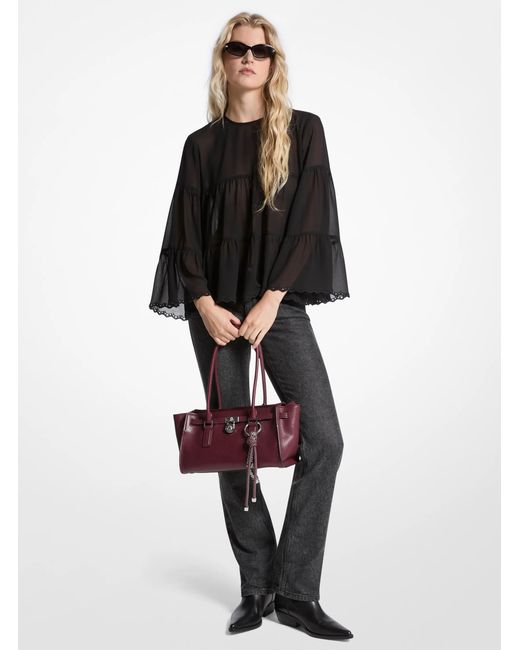 MICHAEL Michael Kors Black Tiered Long Sleeve Blouse
