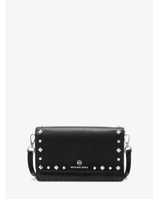 Michael Kors Jet Set Small Studded Faux Leather And Logo Smartphone