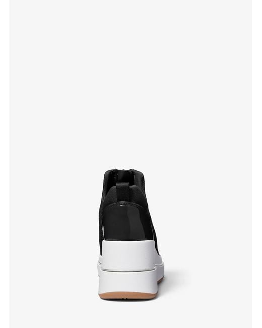 MICHAEL Michael Kors Black Emmy Mesh Zip-Up Wedge Trainer