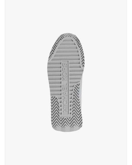 MICHAEL Michael Kors White Mk Rhodes Mixed-Media Trainers