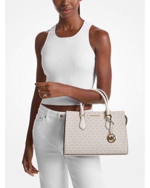 Michael Kors Natural Sheila Medium Logo Satchel