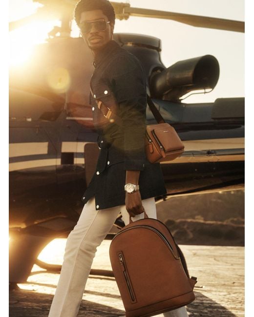 Michael Kors Brown Hudson Pebbled Leather Crossbody Bag for men
