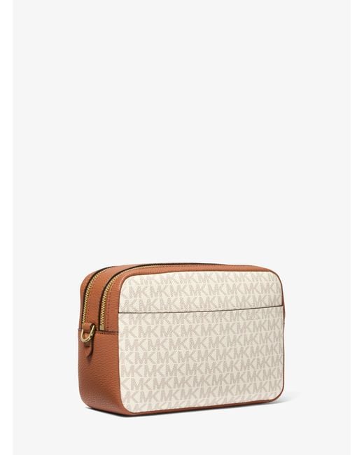 Michael Kors Natural Bryant Medium Signature Logo Camera Crossbody Bag
