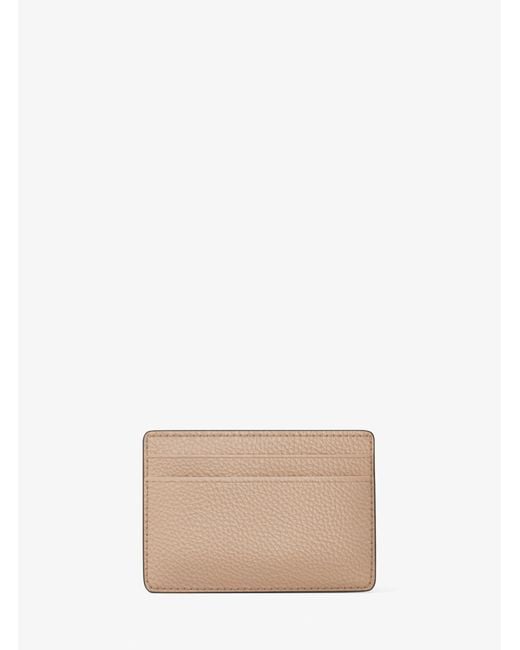 MICHAEL Michael Kors White Mk Pebbled Leather Card Case