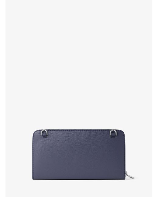 MICHAEL Michael Kors Blue Mk Jet Set Large Pebbled Leather Crossbody Bag