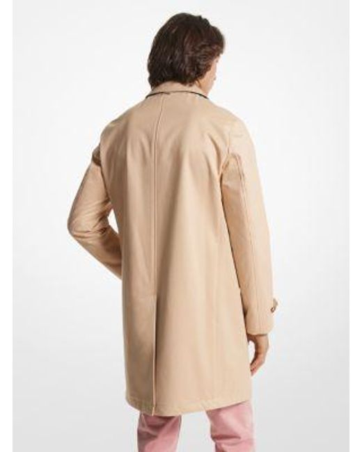 Michael Kors Natural Mk Cotton Blend Balmacaan Coat for men
