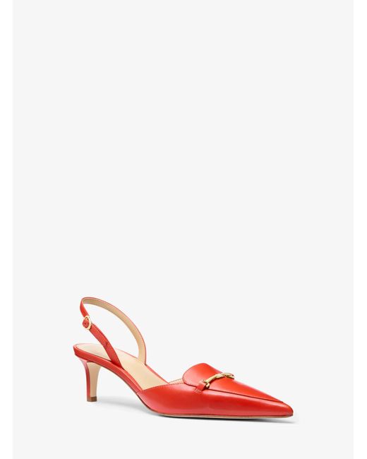 MICHAEL Michael Kors Red Mk Lena Leather Slingback Pump