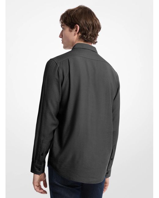 Michael Kors Black Mk Classic Fit Woven Shirt for men