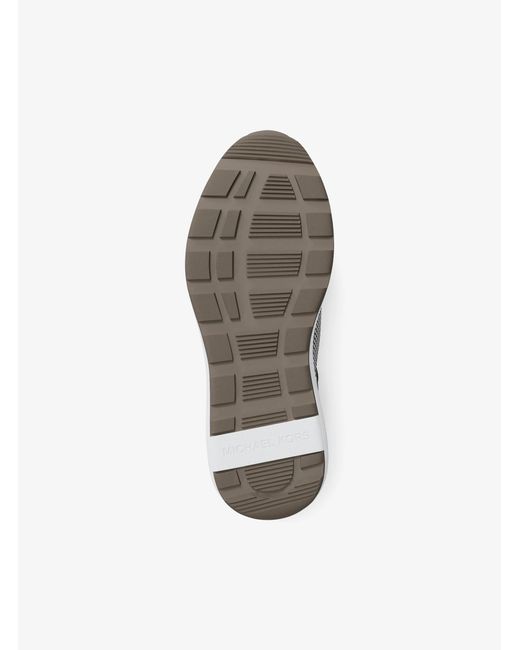 Michael Kors White Mk Trevor Mixed-Media Trainer for men