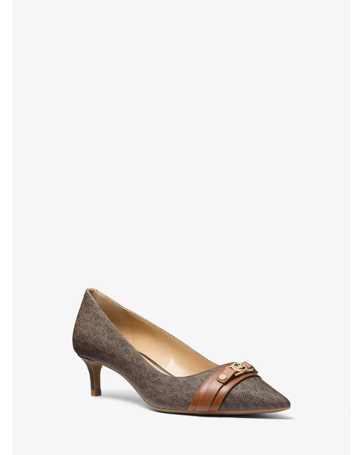 MICHAEL Michael Kors Brown Mk Mandy Flex Signature Logo Pump